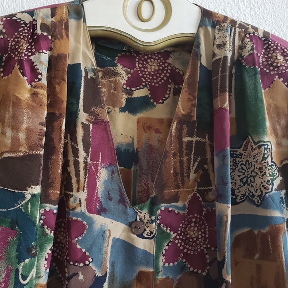 Vintage Nora Noh Silk 100 % Longsleeve Blouse - Picture 3 of 13